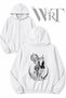 Opeth 2 Back Printed Zippered Hooded White Cardigan (2 Yarn)