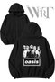 Oasis Music Back Printed Zippered Hooded Black Cardigan (2 Yarn)