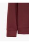Three Threaded Ribbed Long Sleeve Crew Neck Printed Sweatshirt - 3