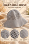 Women's Knitted Hat Gray Cotton Thread Hand Knitted Wide Brim Casual Hat - 4