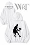 Tennis 6 Back Printed Zippered Hooded White Cardigan (2 Yarns)