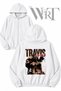 Travis Scott Jack Cactus Back Print Zipper Hooded White Cardigan (2 Yarns)
