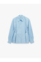 Cotton Classic Collar Long Sleeve Pleated Oversize Poplin Shirt