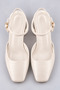 Women's Simple Bridal Shoes Square Toe Thick Heeled Ankle Strap Wedding Evening Dress Shoes - 3