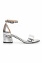 Valentina Series Rustic Silver Single Strap Ankle Buckle Women's Heeled Shoes - 2