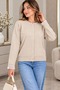 Women's Knitwear Cardigan Lace Detailed Buttoned Crew Neck Long Sleeve Stylish Casual Knitted Cardigan - 2