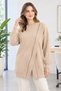Tunic Women's Sweatshirt with Cross Zipper Detail in Combed Cotton Fabric - 4