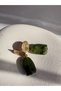 Gold Color Green Dangle Earrings (4 cm)