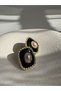 Gold Color Brown Pearl Retro Tiny Earrings (2.1 cm) - 3