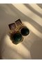 Mineli Brown Matte Green Earrings (4.5 cm)