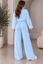 Women's Knitwear Double Set Zippered Sweatshirt Wide Leg Pants Loose Oversize Comfortable Casual Set - 3