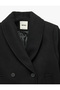 Long Sleeve Double-Breasted Shawl Collar Pocketed Cashmere Jacket - 3