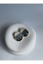Gold Color Gray Enamel Earrings (3.8 cm) - 2