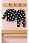 طقم بيجامة أطفال من قماش الجلد المدبوغ منقوش 1/4 سنة - 31965