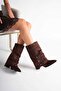 Riviera Brown Women's Bellows Heeled Boots - 2