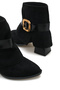 Women's Black Suede Buckle Trouser Boots with Orthopedic Insole Grigros - 8