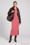 Slit Ribbed Knitted Dress Lnz0011 Pink