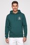 Men Sportswear Fit Brand Logo Outdoor Hoodie, Dark Green