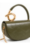 Khaki Women's Hand and Shoulder Bag with Stylish Gold Accessories - 3