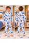 100% Cotton Boys Monster Truck Truck Patterned Bottom-Top Long Sleeve Children's Pajama Set - 4
