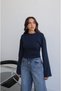 Navy Blue Nia Blouse with Gathered Sides - 2