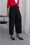 Black Pants with Pleated Side Detail - 4