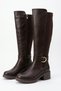 Loet Arka Strech Side Buckle Women's Boots Brown Leather - 5