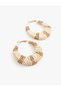 Beaded Big Hoop Earrings - 2