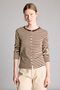 Slim Fit Crew Neck Rib Buttoned Striped Long Sleeve T-Shirt I9577Ax26Au - 3