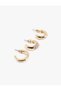 3-Piece Hoop Earring Set with Stones - 2