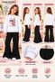Winter, Spring, and Autumn Girls' Black Spanish Flared Bottoms and White Sweat Top - 2