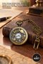 1 Piece Antique Vintage Chain Watch – Pocket Watch with Metal Cover, Turkish Flag, Train and Saturn Motifs / Pocket Watch