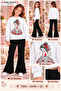 Winter, Spring, and Autumn Girls' Black Spanish Flared Bottoms and White Sweat Top - 2