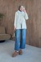 Gökçe Fur Angora Cardigan Ecru - 2