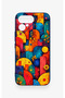 Tecno Pova Curve 2 Compatible Colorful Geometric Flower Pattern Silicone Case - 2