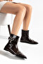 Bitter Brown Pointed Toe Mini Heeled Women's Boots - 4