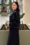 Zippered Leather Combination Bomber Nero Jacket - 2