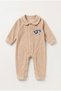 Baby Boy Velvet Jumpsuit with Airplane Embroidery, Baby Collar, Long Sleeve Baby Jumpsuit - 2