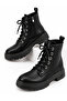 Women's Leather Laced Side Zipper Non-Slip Thermo Sole Short Boots - 4