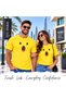 Adult Yellow Smiley Face T-Shirt - Unisex Round Neck Short Sleeve Cotton T-Shirt - Soft and Comfortable Tshirt - 3