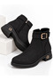 Women's Emerald Smoked Thermo Sole Boots with Belt Detail, Side Buckle and Zipper, Stylish Boots - 5