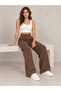 Women's High Waist Modal Fabric Wide Leg Lace-Up Sweatpants with Double Back Pockets - 5