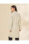 Women Cream Belted Coat - 4