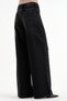 Women's Palazzo Fit Design Jeans with Front Fold and Button Detail - 5