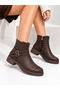 Women's Emerald Smoked Double Buckle Zippered Comfortable Daily Short Boots - 3
