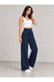 Women's High Waist Modal Fabric Wide Leg Lace-Up Sweatpants with Double Back Pockets - 3