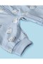 Baby Boys Blue Bear Print Hooded Romper - 3