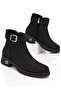 Women's Emerald Smoked Thermo Sole Boots with Belt Detail, Side Buckle and Zipper, Stylish Boots - 2