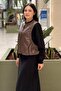Zippered Leather Combination Bomber Nero Jacket - 2