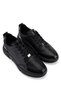 Men's Genuine Leather Black Sneakers & Sports Shoes - 2